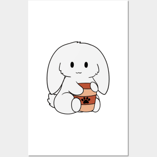 White Bunny Coffee Posters and Art